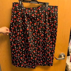 Lane Bryant Cherry Print Pencil Skirt